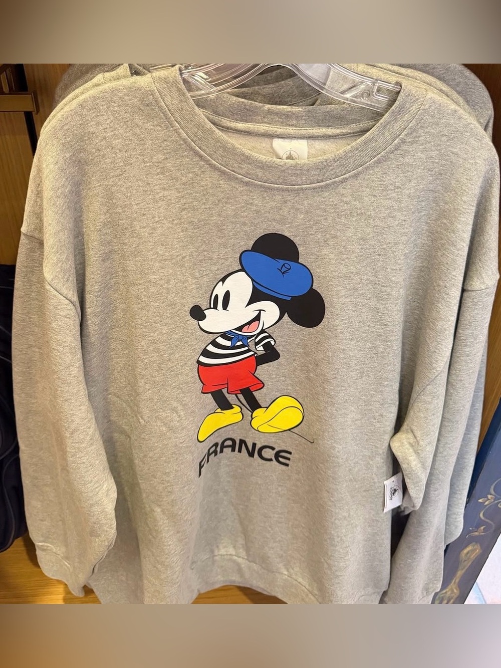 2025 Disney Parks EPCOT World Showcase Mickey Mouse France Gray Sweatshirt XL